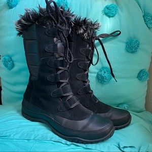 The North Face black leather lace up boots NWOB